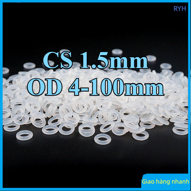 White silicone ring, food grade O-ring, waterproof rubber ring, elastic sealing ring，Bền đẹp chịu nh