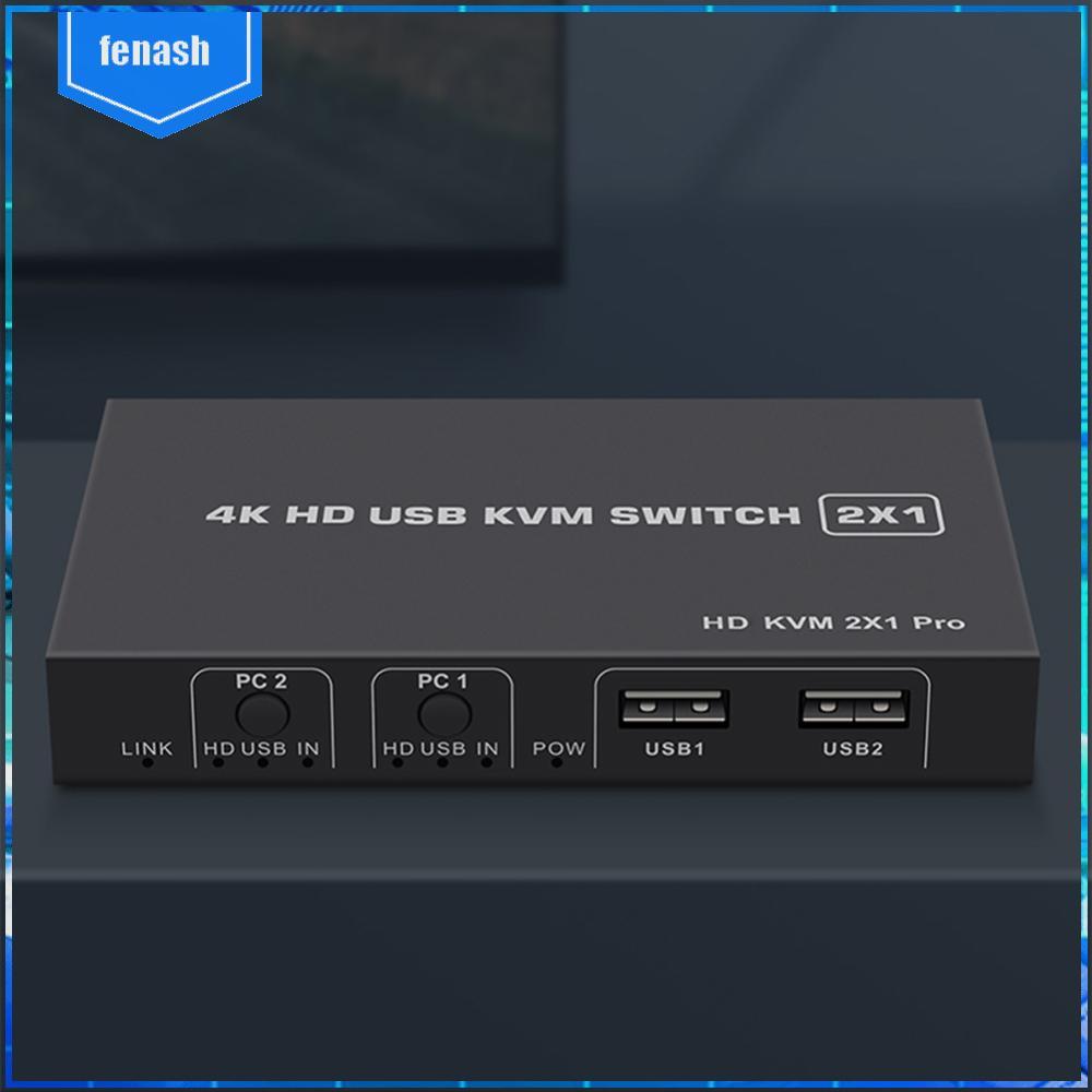 Công tắc KVM USB tương thích HDMI 2x1 4K 60HZ Công tắc KVM tương thích HDMI Hub USB [fenash.vn]
