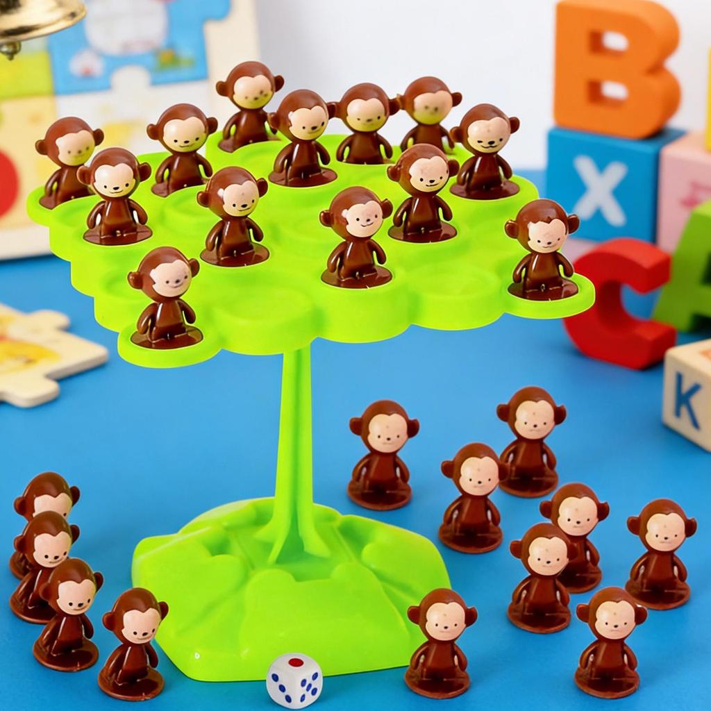 Monkey Balance Tree Toy Focus Training for Kids Trò chơi tương tác giữa cha mẹ và con cái Montessori