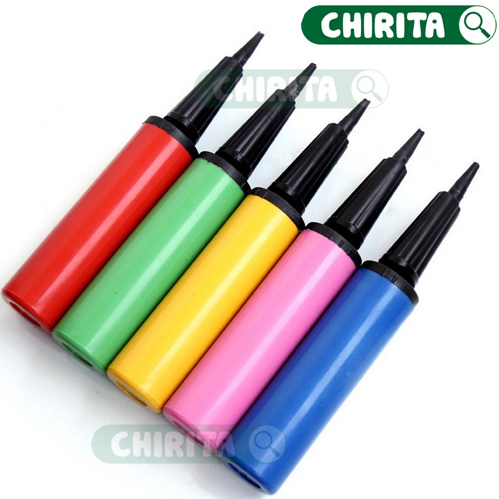 Bơm Bong Bóng Bằng Tay LOẠI LỚN Nhiều Màu - Dụng Cụ Bơm Bóng Cầm Tay CHIRITA