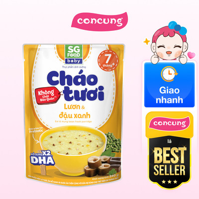Cháo tươi baby lươn đậu xanh 240g, SG Food, 7 tháng