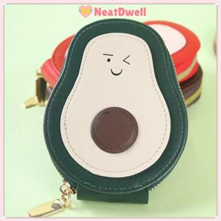 [Giao hàng từ Việt Nam] Ví đựng thẻ Mini NEATDWELL, Hộp đựng thẻ hình quả bơ hoạt hình 11 túi đựng thẻ ID, Ví đựng tiền xu dung tích lớn bằng da PU dễ thương dành cho nữ
