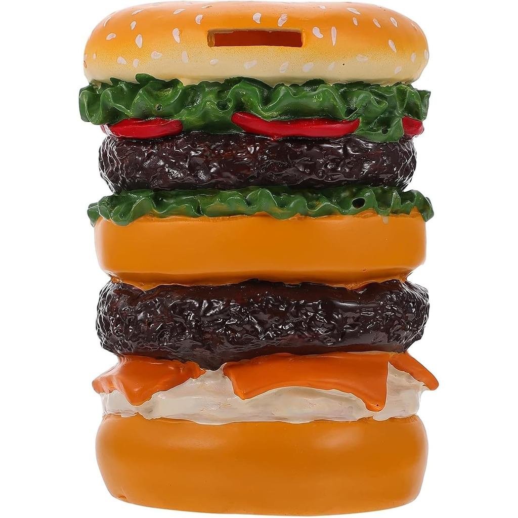 Burger Piggy Bank, Plastic Piggy Bank, Burger Coin Bank, Cartoon Change Jar, Burgers Coin Storage St