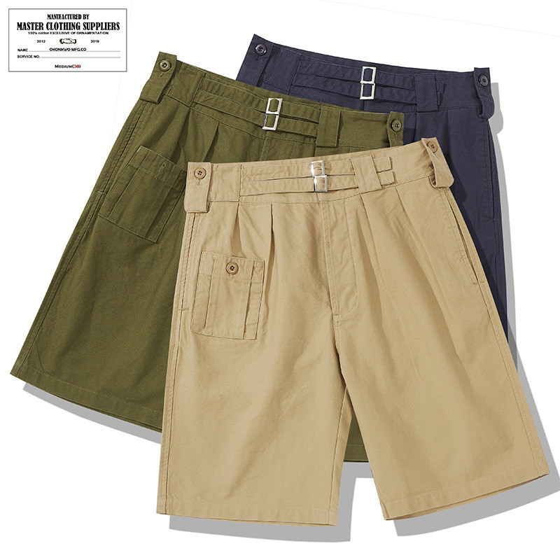 OKONKWO Vintage Quân Đội Anh Gurkha Đôi Khóa Quần, Nam Rời 5 Inch Bermuda Quần Short