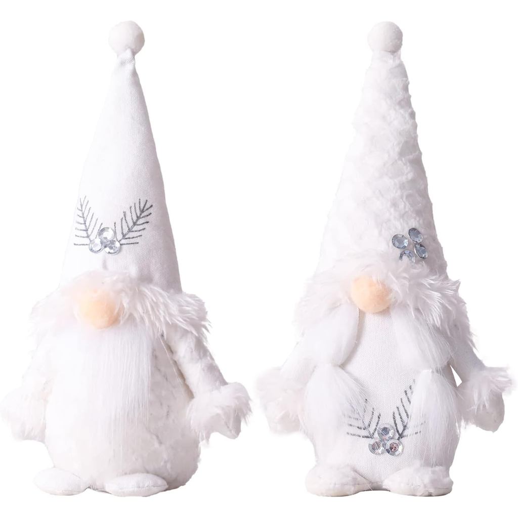 2 Chiếc Màu Trắng Giáng Sinh Gnomes Sang Trọng Mùa Đông Gnomes Trang Trí Trang Trí Nhà Trang Trí Phò