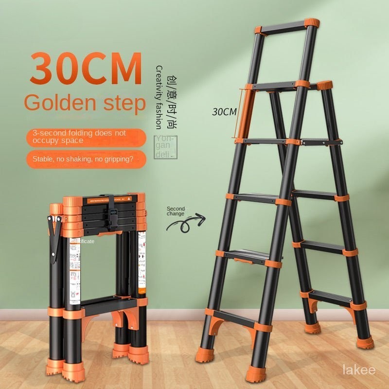 Thang gấp chữ A dùng trong gia đình, thang xếp, thang thép carbon và hợp kim nhôm.