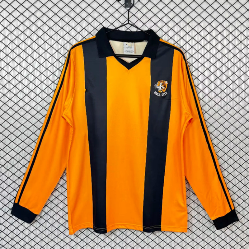 Hull City Retro Jersey 1981 1982 Áo bóng đá cổ điển dài tay