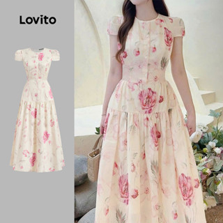  Lovito Đầm Dự Tiệc giáng Sinh Boho Mùa Xuân hè Dành Cho Nữ L149ED485 