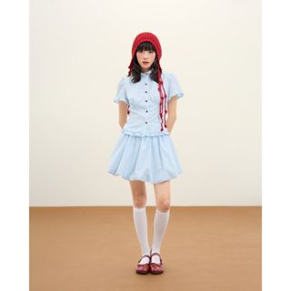   Áo kiểu sơ mi sọc caro tay ngắn bèo nhún THE C.I.U áo kiểu nữ dáng ôm chất vải mềm dễ phối đồ - Soda Top 