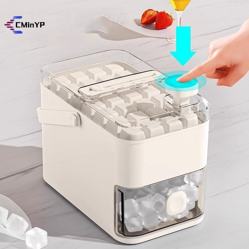 [CMinYP] Máy làm đá 28 / 56-Cube có thể ép dễ dàng - Hai lớp, Bấm thiết kế di động, Lưu trữ đá gia dụng mới