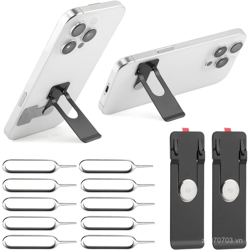 Chân Đế Điện Thoại Siêu Mỏng, 2 Chân Đế Điện Thoại Kim Loại Đa Năng Cho Bàn Làm Việc Có Thể Gập Lại 