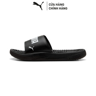 Dép Quai Ngang PUMA Nam Softride Slide Massage Black- White Màu Đen 