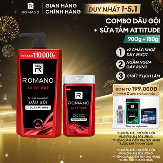  Combo Dầu gội nam Romano Attitude 900g + sữa tắm nam hương Nước hoa nam Attitude 180g 