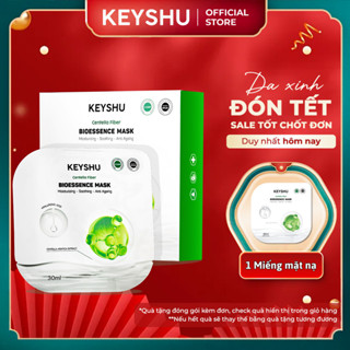  1 Hộp Mặt Nạ Sợi Xơ Rau Má Centella Fiber KEYSHU Dưỡng Ẩm Hỗ Trợ Ngăn Ngừa Lão Hóa 10 Miếng 30ML 