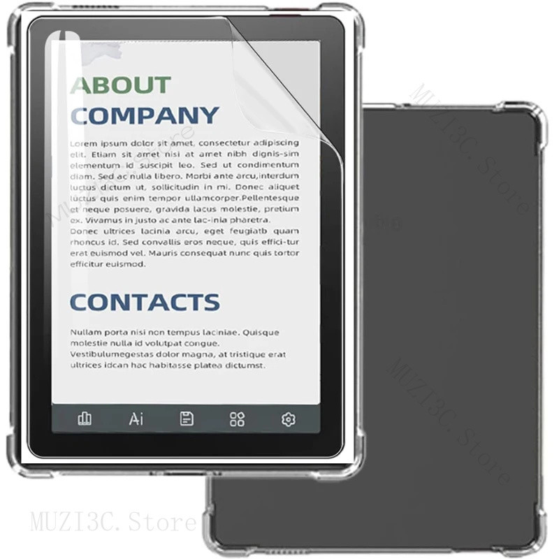 Ốp 2 TRONG 1 + Phim thú cưng mờ giống giấy cho Bigme B6 B7 Pro B7 Clour 7 "Vỏ sách điện tử trong suố