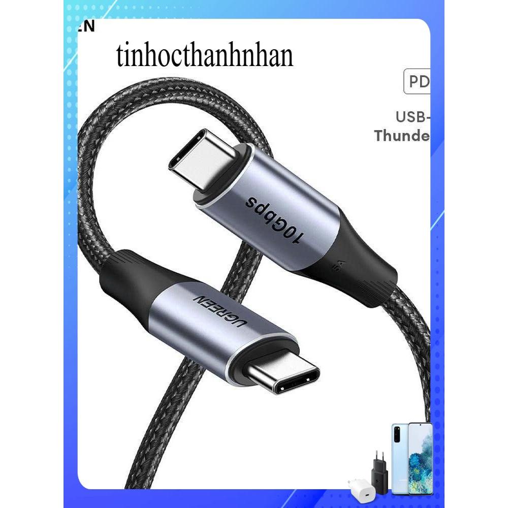 Ugreen Cáp nối Type C sang Type C  Thunderbolt 2 Ugreen US355 80150 truyền hình ảnh sạc nhanh chống 