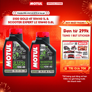  Combo Dầu nhớt xe Máy MOTUL 3100 GOLD 4T 10W40 1L và xe tay ga SCOOTER EXPERT LE 10W40 0.8L 