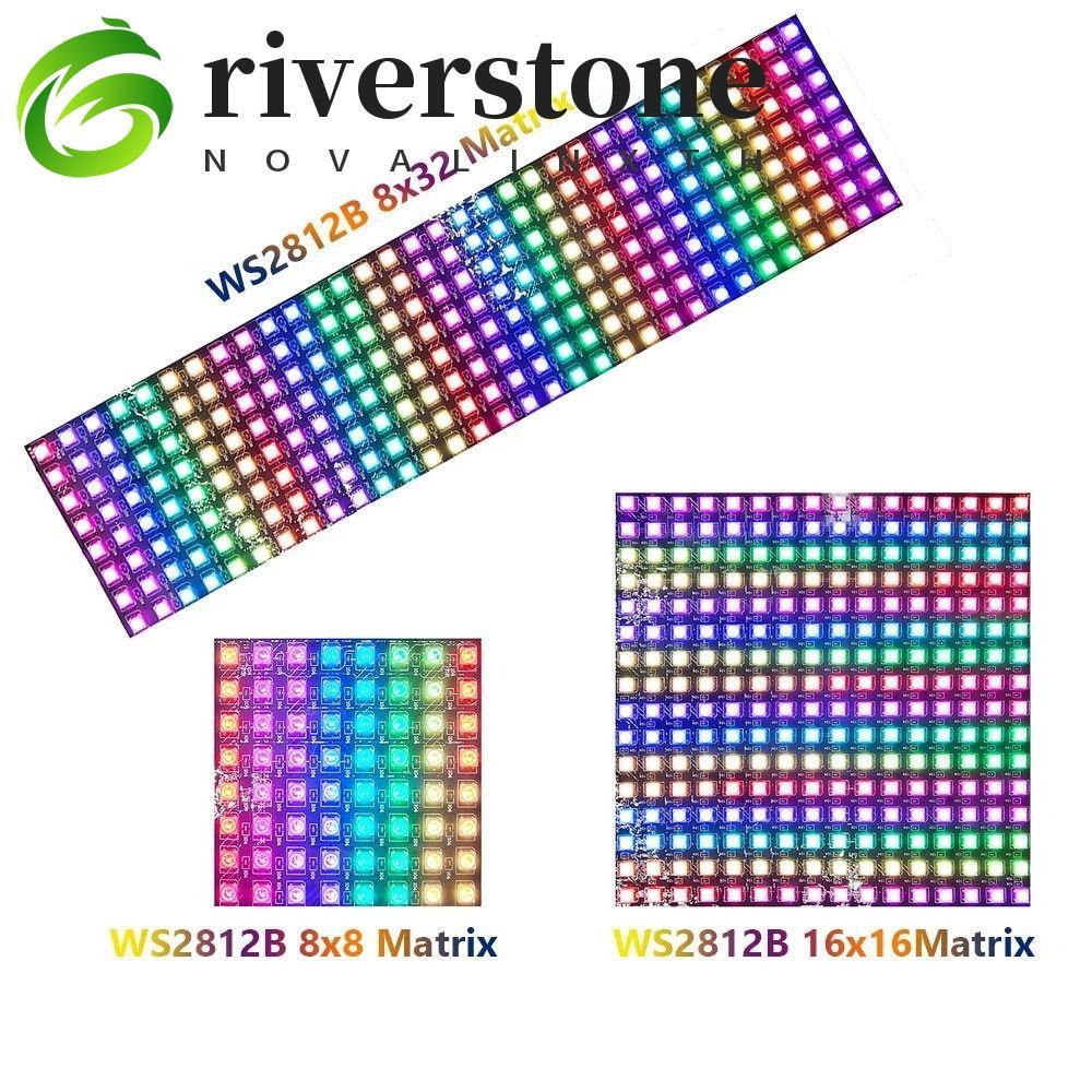 RIVERSTONE Pixels Led Panel DC5V Nhiều màu sắc WS2812B 8x8 16x16 8x32 WS2812 với đèn bảng điều khiển