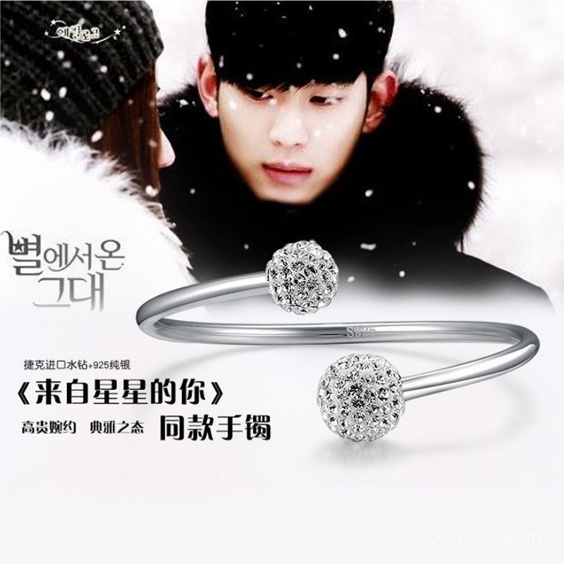 Vòng Tay Mạ Bạc Giả Style Jun Ji Hyun, Phong Cách Hàn Quốc
