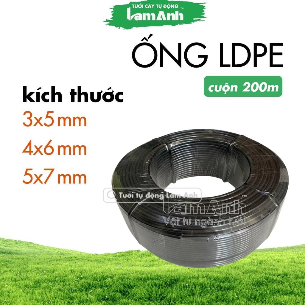 Cuộn 200m Ống LDPE 5mm / 6mm/ 7mm, Cuộn 100m ống LDPE 8mm, Ống PE 5/6/7/8mm dùng trong hệ thống tưới