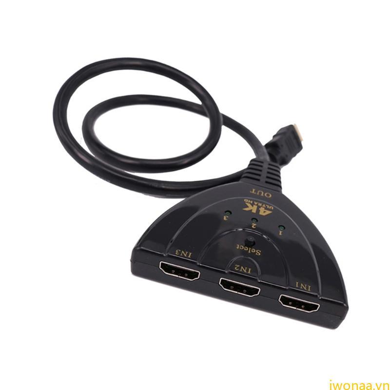 4K HDTV 3 Port Switcher Split Screen Display 1080P Video Output Remote Control