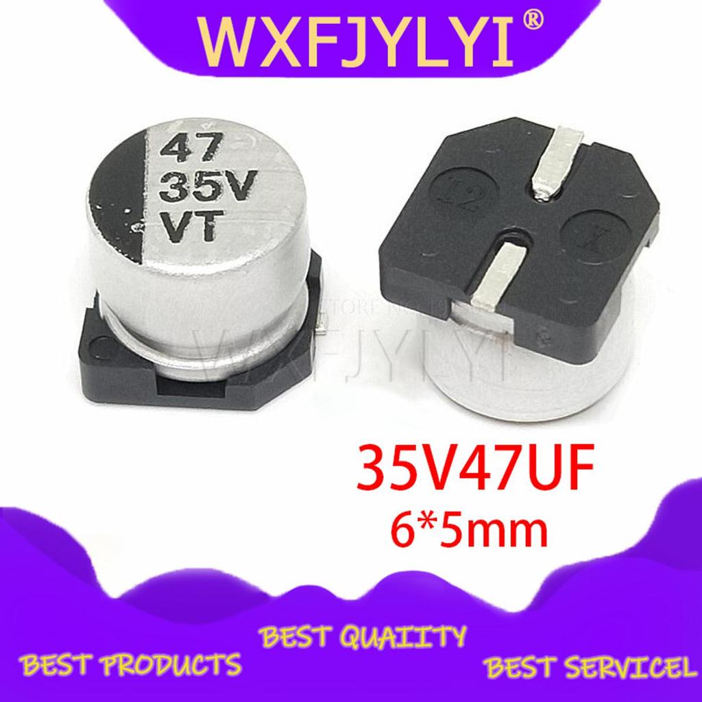 10 Chiếc Tụ Điện Phân 35V47UF 6 * 5 Mm SMD Nhôm Điện Phân Tụ 47uf 35v