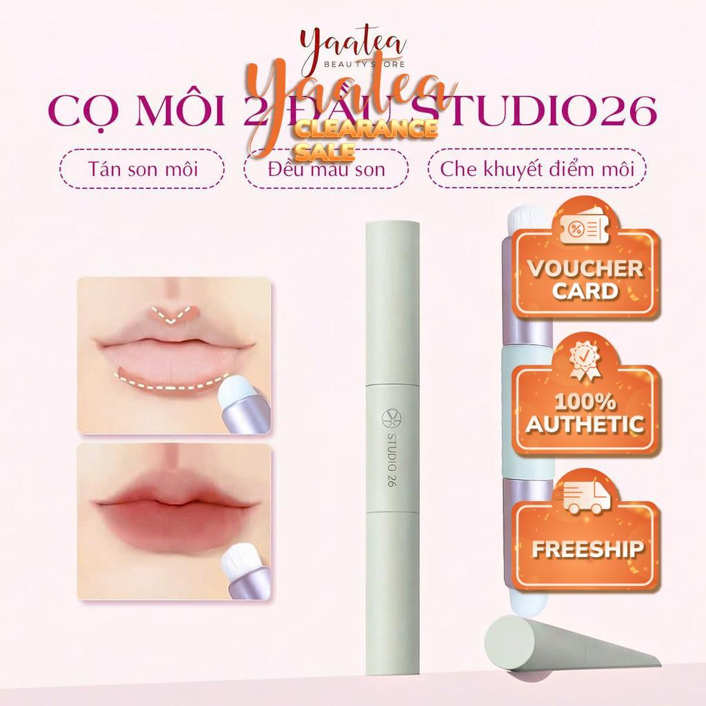 [STUDIO26] Cọ Môi Kết Hợp 2 Đầu Silicon Và Cọ