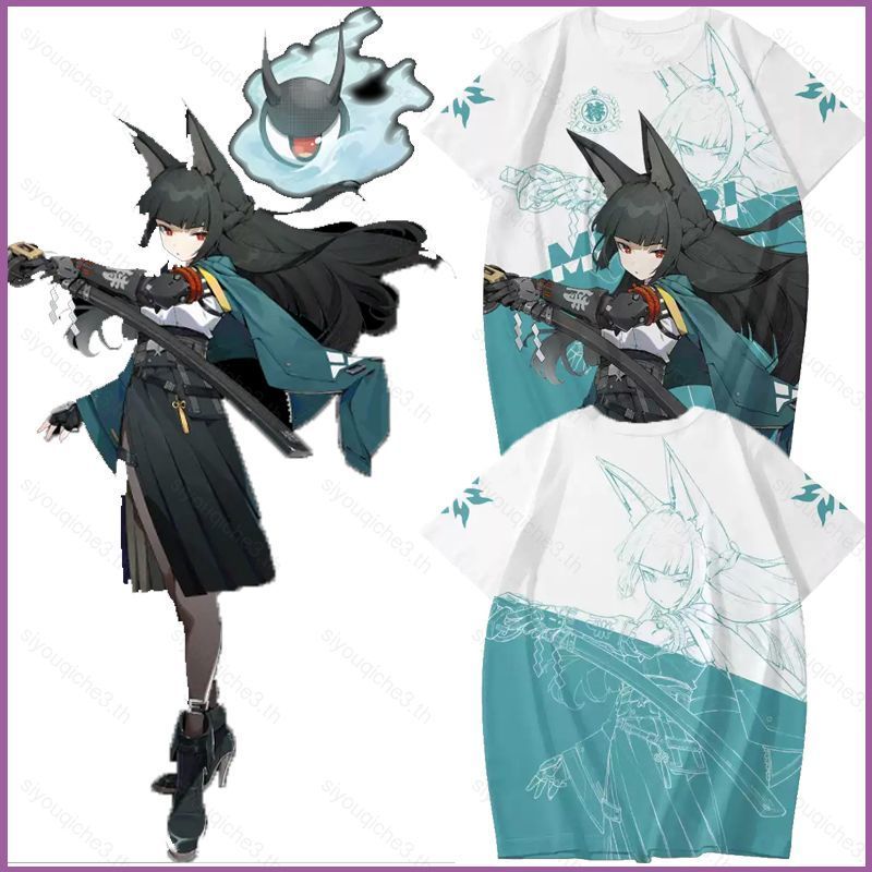 Áo thun cosplay Zenless Zone Zero Hoshimi Miyabi, vải chất lượng cao, họa tiết đầy đủ, tay ngắn