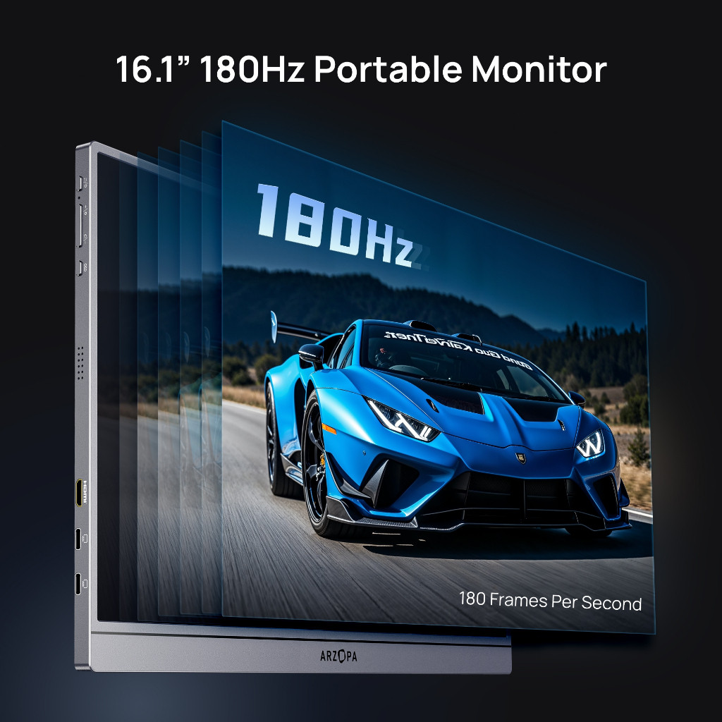 Màn Hình Di Động ARZOPA Z3FC 16.1" 2.5K 180Hz IPS | 107% sRGB | USB-C Mini HDMI | Chính Hãng | Hỏa Tốc | BigBuy360 - bigbuy360.vn