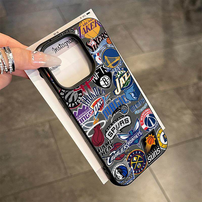 Hợp Thời Trang Đội NBA Tiêu Chuẩn Graffiti Thích Hợp Cho Apple 17promax Vỏ Điện Thoại iPhone16pro Na