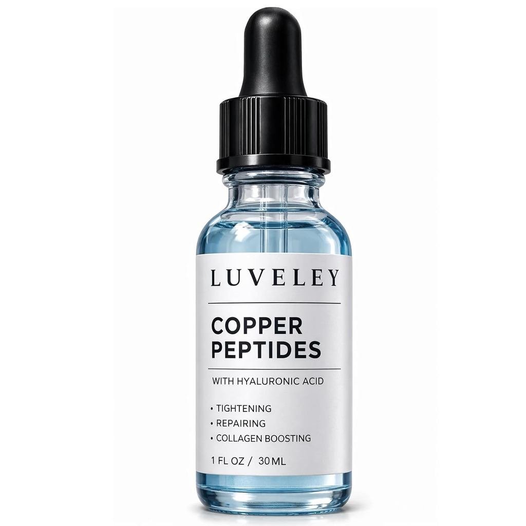 Huyết thanh Peptide LUVELEY GHK-Cu - với GHK-Cu Peptide và Axit Hyaluronic, 1 Fl Oz