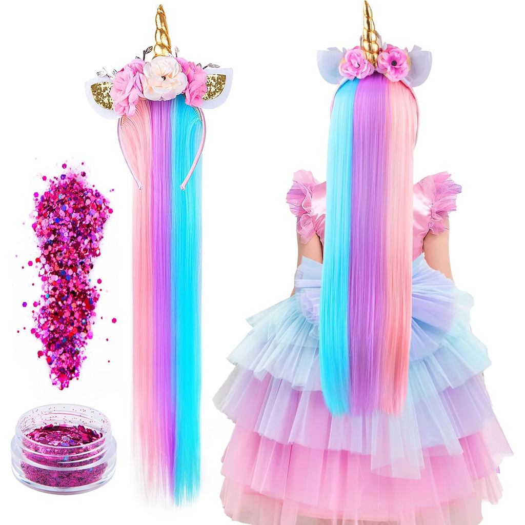 Nơ Tai Kỳ Lân Cho Bé Gái Có Mái Tóc Và Đá Lung Linh, Perfect Cho Tiệc Kỳ Lân