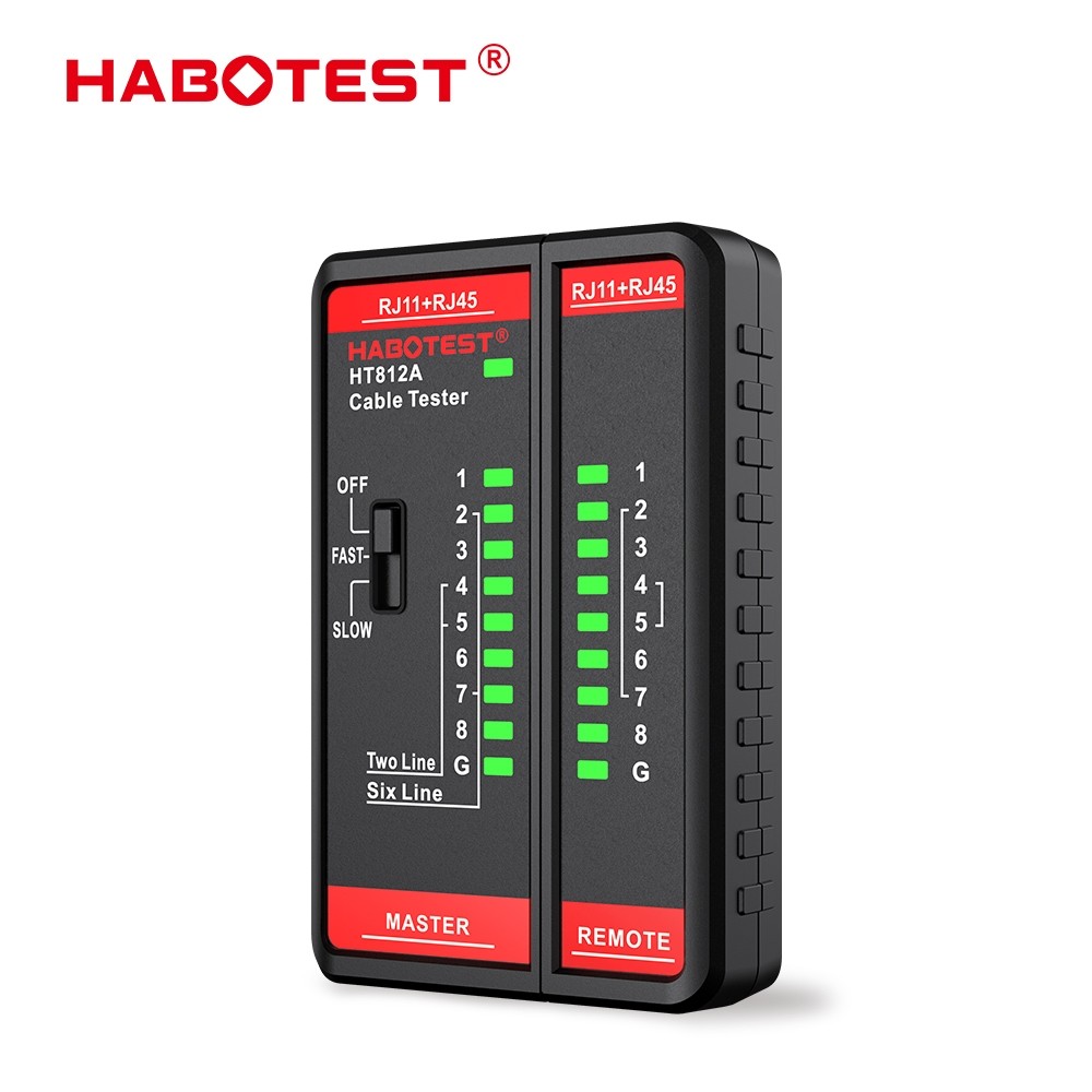 Máy kiểm tra cáp mạng HABOTEST HT812A 8P / 6P / 4P / 2P Máy kiểm tra cáp mạng Máy dò đường dây điện 