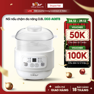  Nồi Nấu Chậm 0,8L Bear Nồi Nấu Cháo Chậm Nồi Chưng Yến Cách Thuỷ Nồi Nấu Cháo Cho Bé - Hàng Chính Hãng - BH 18 Tháng 