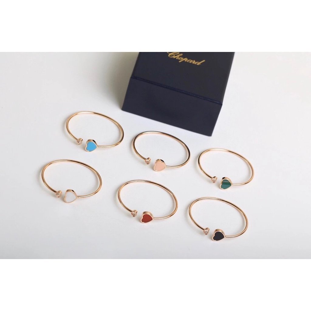 Vòng tay Chopard phiên bản daigou với thiết kế hình trái tim hạnh phúc, chất liệu vàng mạ điện cao c