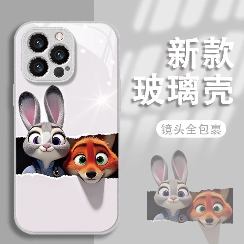 Judy Nick Glass Case Cặp đôi Thích hợp cho Apple 16por Ốp điện thoại iphone14 Xiaomi 15 Huawei mate7