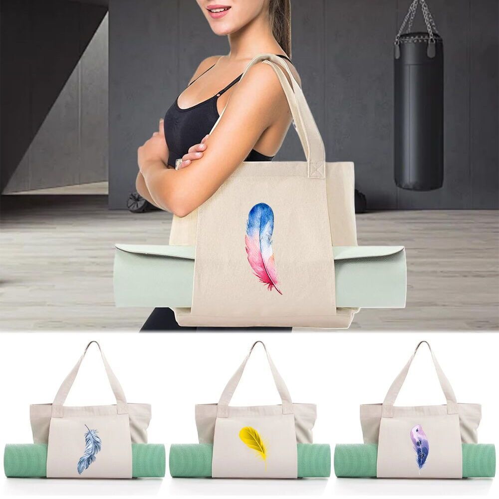 Shoulder Bag with Yoga Mat Holder Separate Storage Yoga Bag Gym Bag High Capacity Feather Series