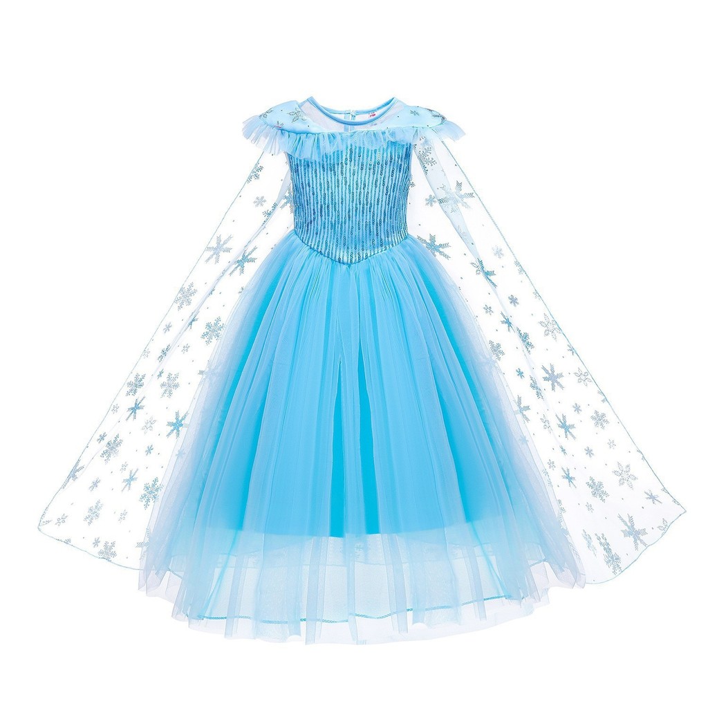 Frozen Elsa Princess Dress Frozen の Frozen Queen Elsa Dress Fluffy Gạc Đầm có áo choàng20251227
