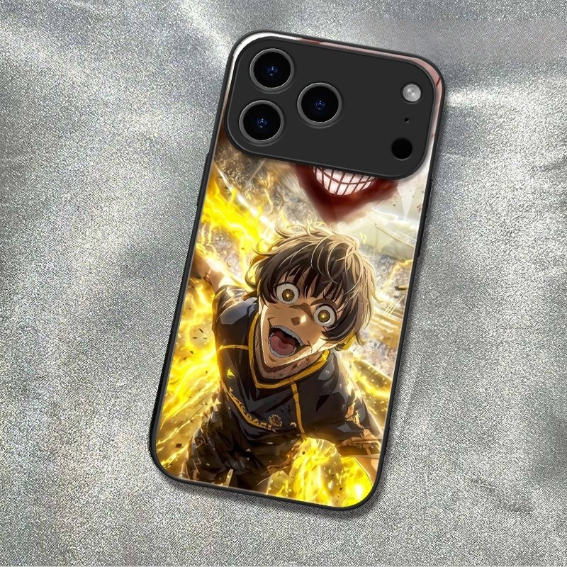Blue Lock cool 01 thiết kế Vỏ điện thoại kính cường lực cho iphone XR XS MAX 11 12 13 14 15 16e 16 1