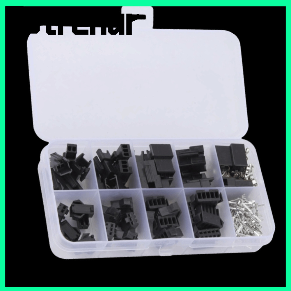 ESTRENAR 200 CÁI JST2.54mm, 2.54mm Dải Hình Đầu Nối SM Cắm, Đầu Nối Đầu Màu Đen Nhiều Mẫu 2 / 3 / 4 