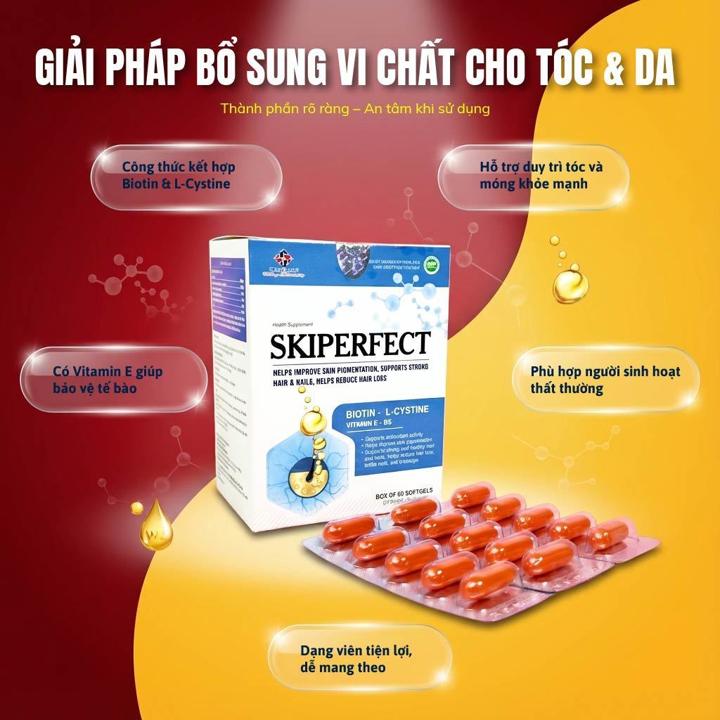 L-Cystine + Vitamin E – Hỗ Trợ Chăm Sóc Da Dầu, Da Dễ Nổi Mụn Từ Bên Trong