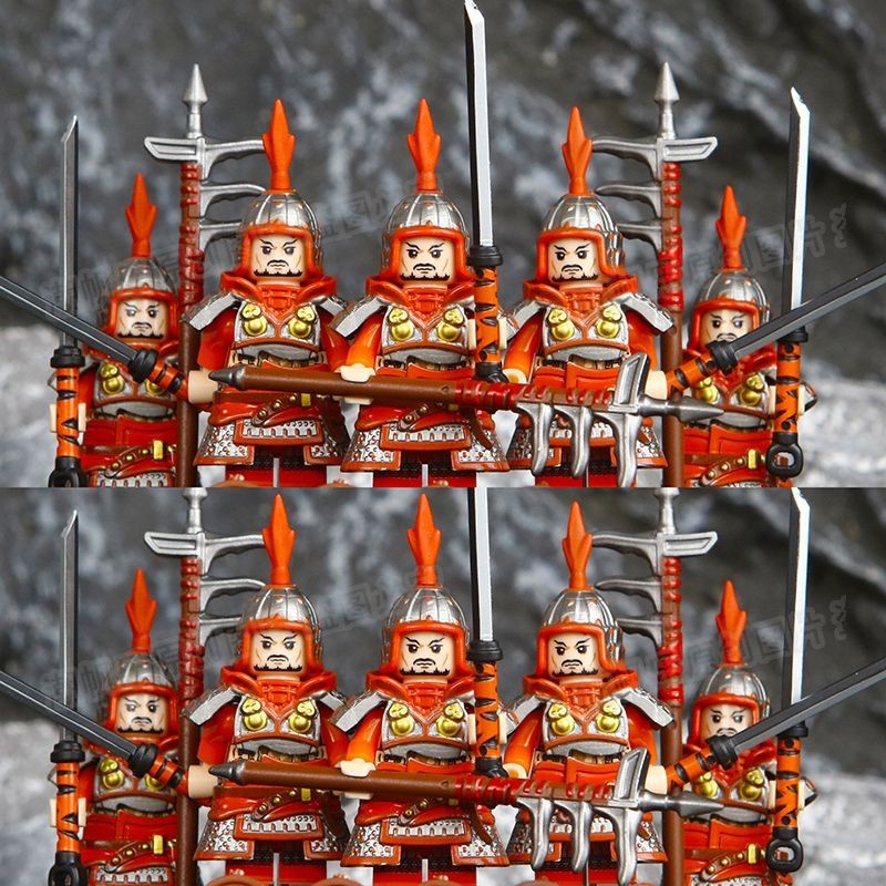 Tương thích với Lego Tiger Leopard Riding Trung Quốc Khối xây dựng cổ đại Ba vương quốc Năm con hổ Đ