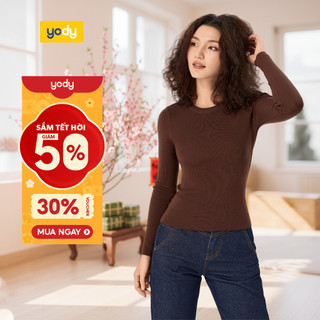  🌸SALE TẾT🌸  Áo len nữ YODY cổ tròn basic mềm mại ấm áp ALN7023 