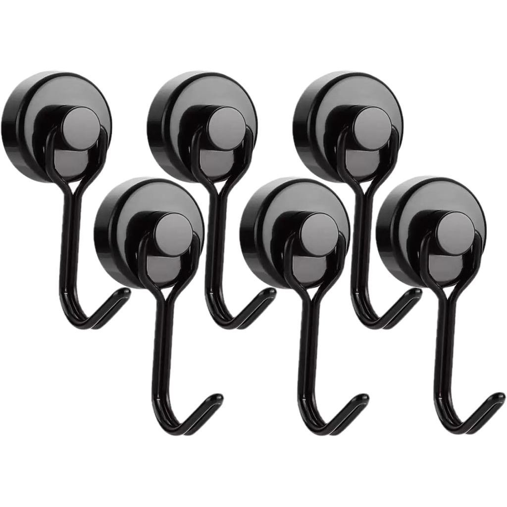 Móc từ tính hạng nặng 6 gói, Nam châm Neodymium 18lbs cho tủ lạnh, nhà bếp, nhà để xe và hành trình,