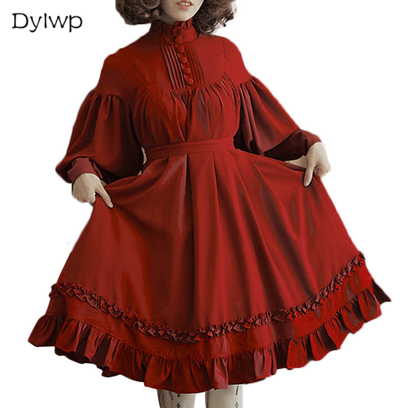 Đầm Lolita dài tay nữ Váy Midi tay áo lồng rộng