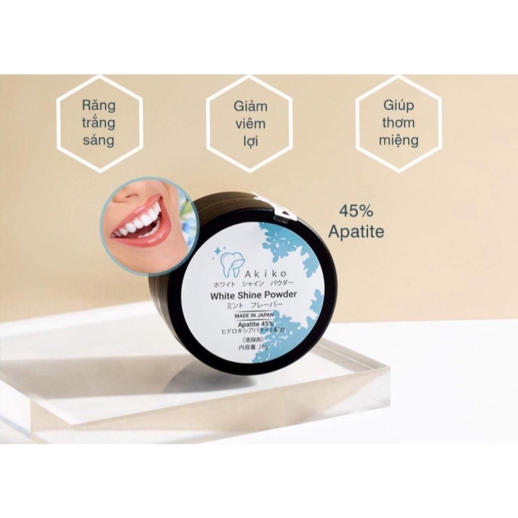 Bột trắng răng Akiko White Shine Powder, Bột trắng răng AKIKO White Shine Powder Apatite - XAHANG701