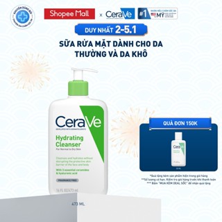  Sữa rửa mặt giúp làm sạch sâu dành cho da thường và da khô Cerave Hydrating Cleanser 473ML 