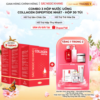  Combo 3 Hộp Nước Uống Đẹp Da Collagen Dipetide Sắc Ngọc Khang 30 túi  hộp 