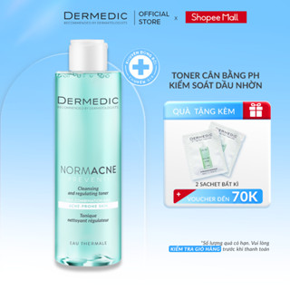  Toner Dermedic cấp ẩm da dầu mụn se khít lỗ chân lông Normacne Cleansing And Regulating Toner 200ml 