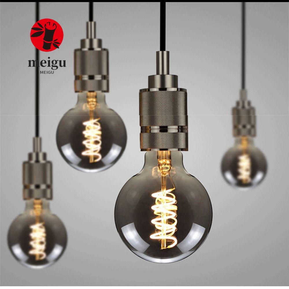 MEIGU Vintage Retro Bóng Đèn, Dây Tóc Màu Xám Mạ Điện, Nóng E27 220V Edison Đèn Kính Edison Đèn Bóng
